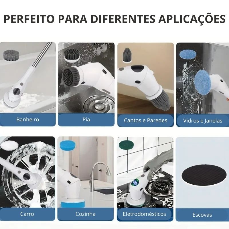 Esfregão Elétrico Giratório 8 em 1 -  SPINCLEAN PRO 8